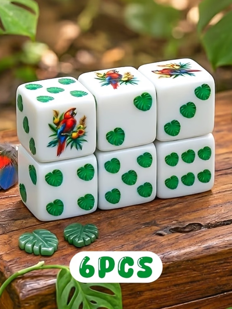 Party Games App - CANDYPIXEL 6PcsParrot D6 Dice Set, suitable