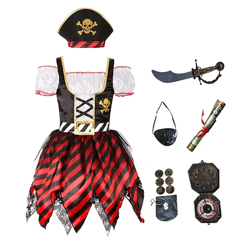 Party Games Ideas - Girls Pirate Skull Party Costume Striped