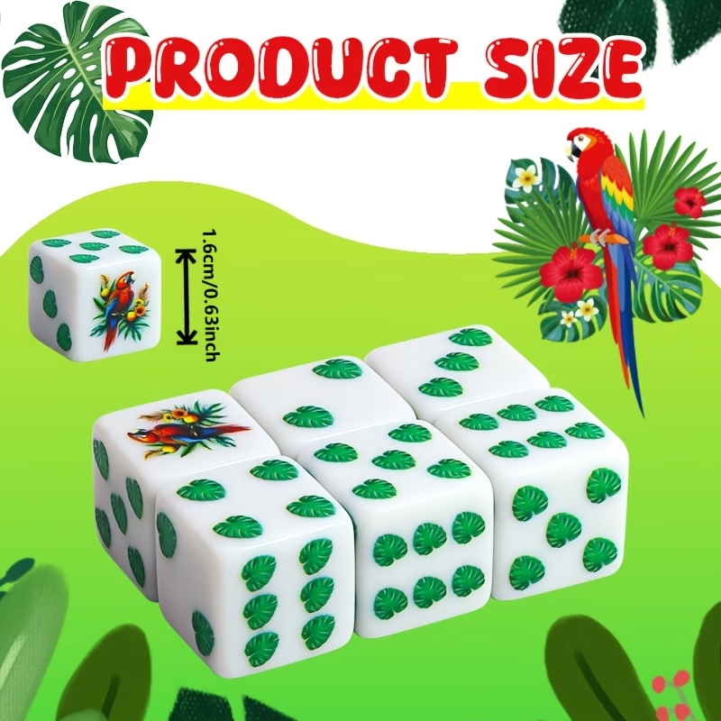 CANDYPIXEL 6PcsParrot D6 Dice  - Party Games App recensie en prijs