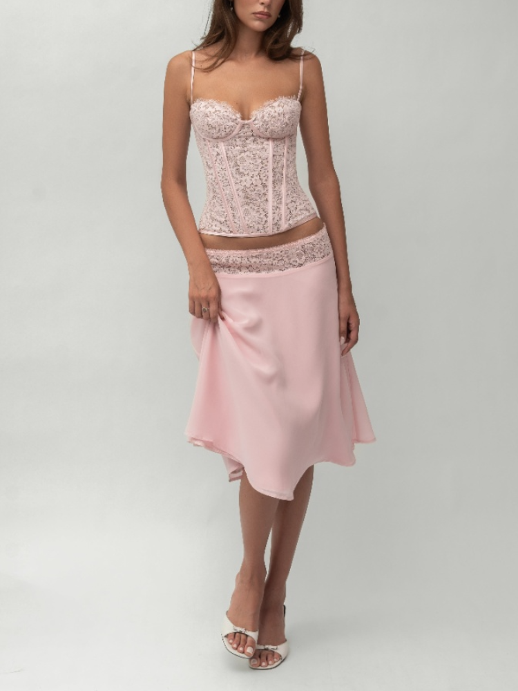 Chic Pink Lace Corset Two-Piec - Party Games Mini recensie en prijs