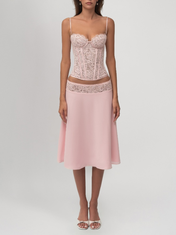 Chic Pink Lace Corset Two-Piec - Party Games Mini recensie en prijs